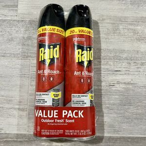 Raid Ant & Roach 20oz Value‎ Size Outdoor Fresh Scent-2 PACK